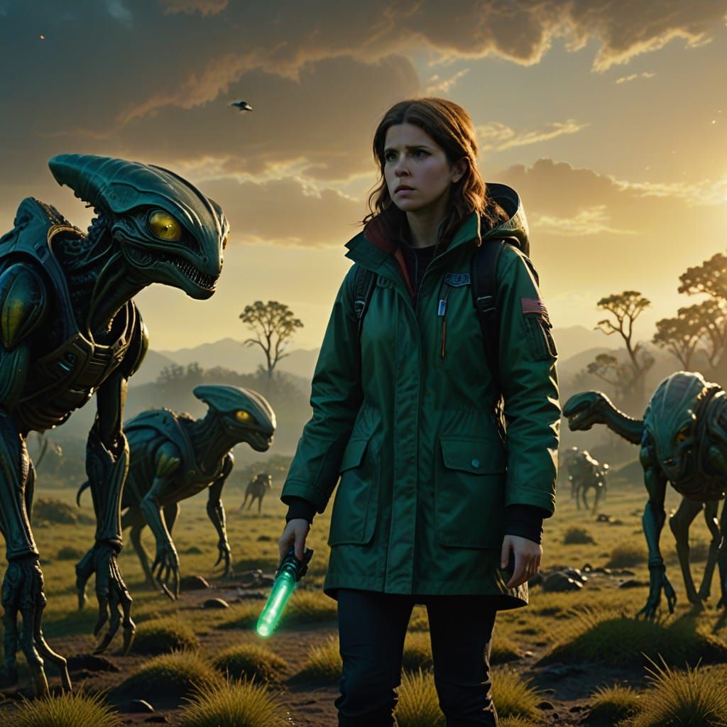Cinematic Alien Grazers: A Sci-Fi Film Still