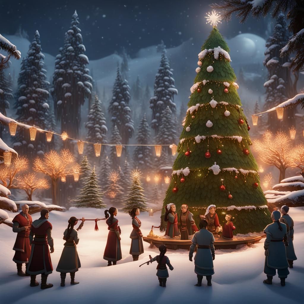 Avatar's Waterbending Tribe Celebrate Christmas