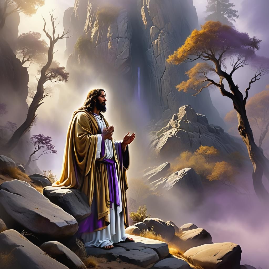 Colossal Jesus in Sweeping Landscape, Fantastical Realism