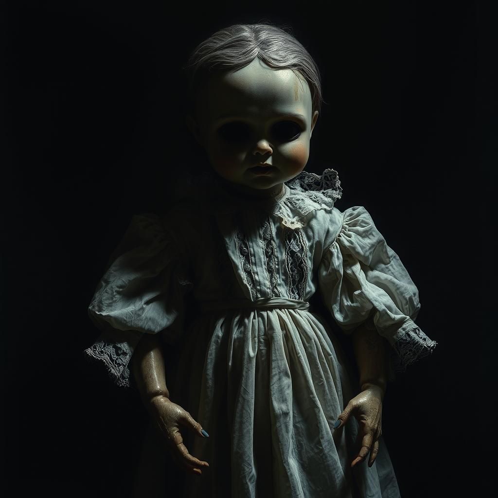 Cursed Doll in Chiaroscuro Style