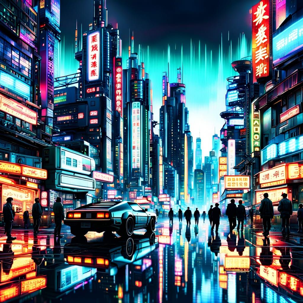 Epic Cyberpunk Tokyo Cityscape in Vibrant Digital Art