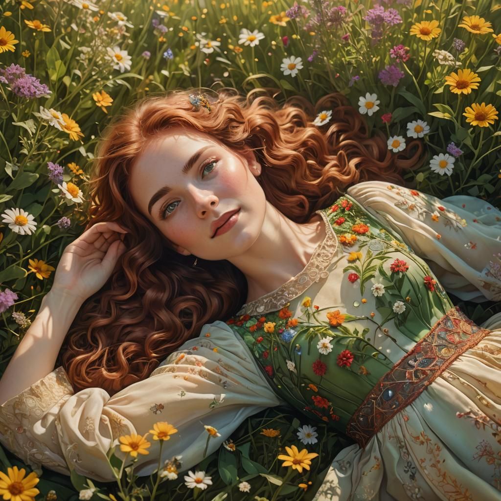 Idyllic Fantasy Scene with Vibrant Oil Painting Style