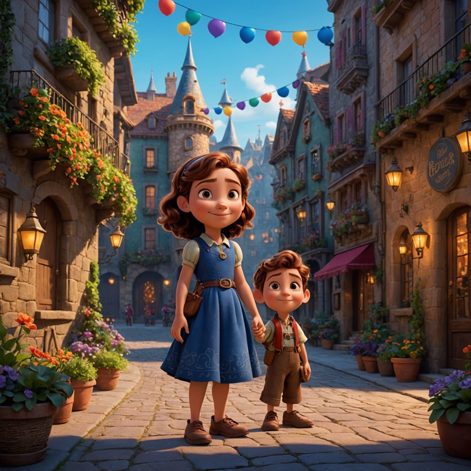 Una pequeña hada, feliz porque hayo su amuleto