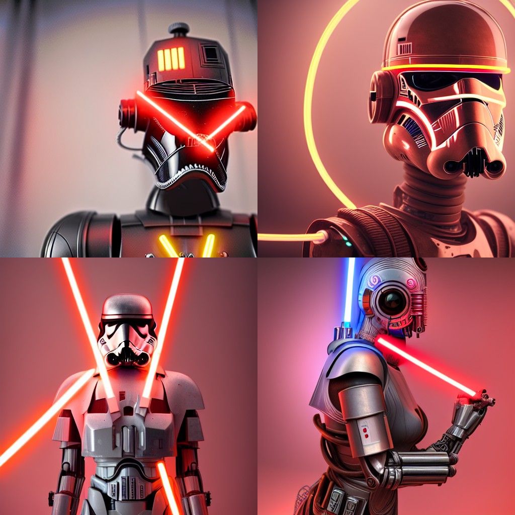 Jedi Cyborg in Cyberpunk Steampunk Style