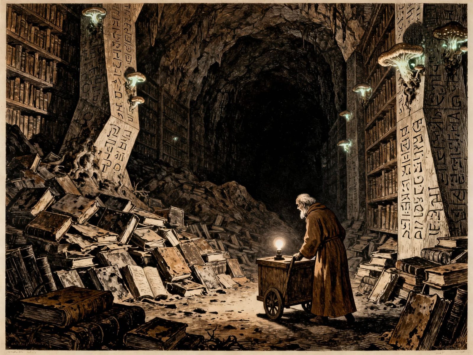 The Last Librarian in Vast Subterranean Library