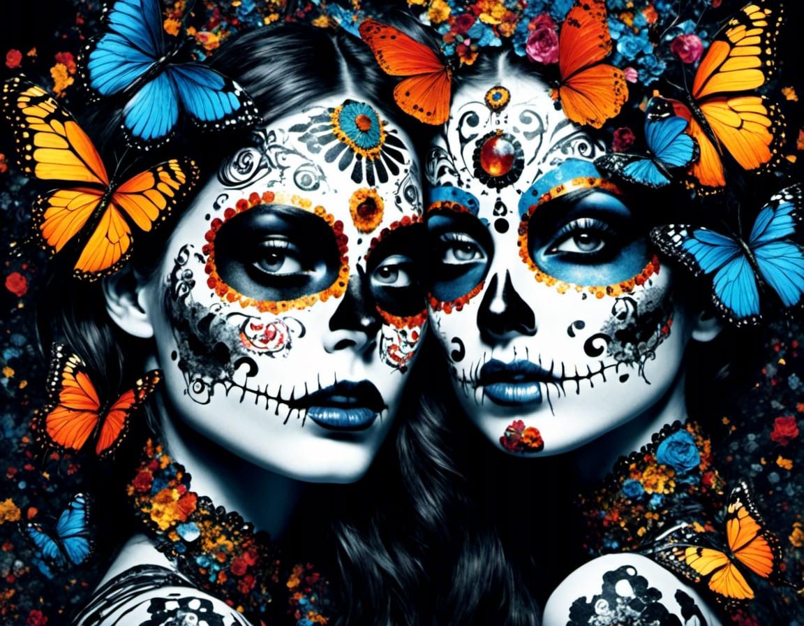 Day of the Dead Makeup in German Expressionist Style