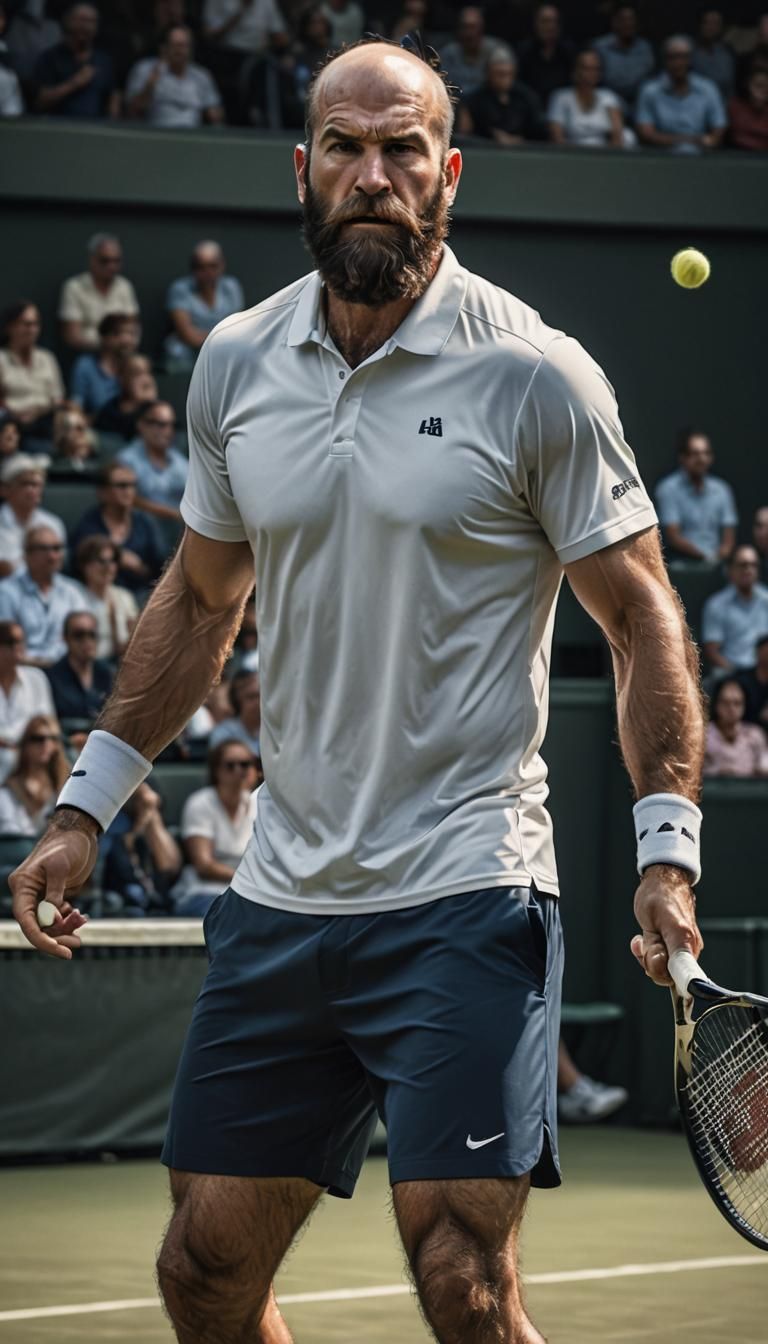 Hyperrealistic Tennis Player with Intricate Details