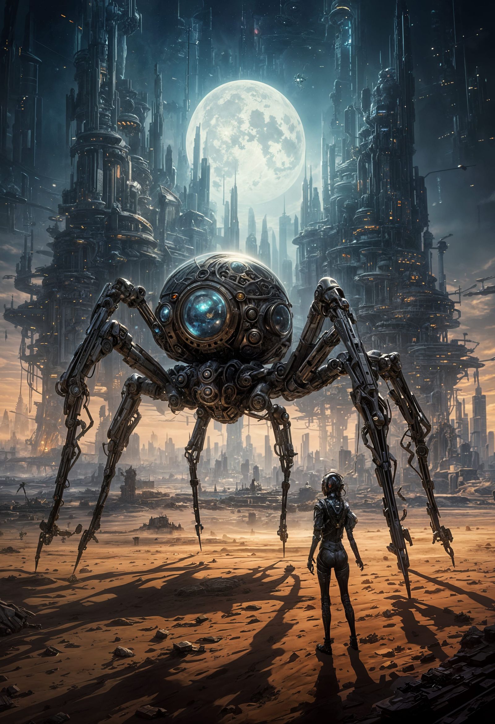 Black Mechanized Spider Mech