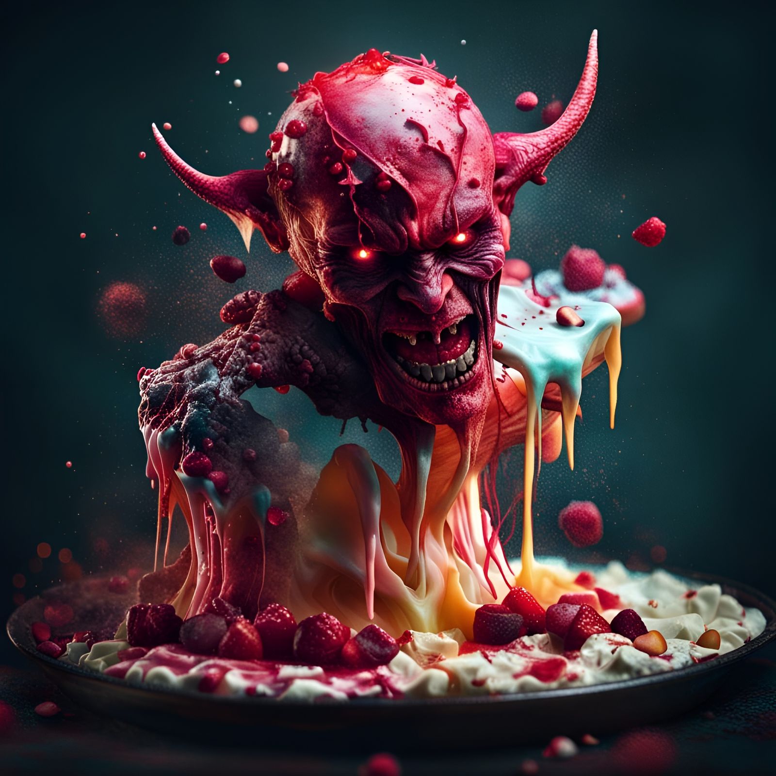 Sinister Demon Merging from Delicious Dessert