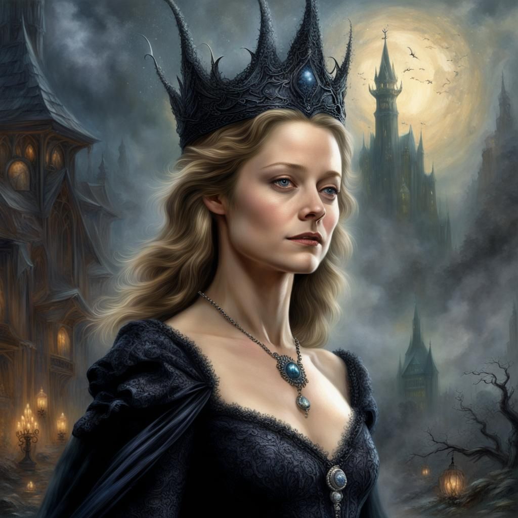 Dark Witch Queen: Ethereal Fantasy Portrait