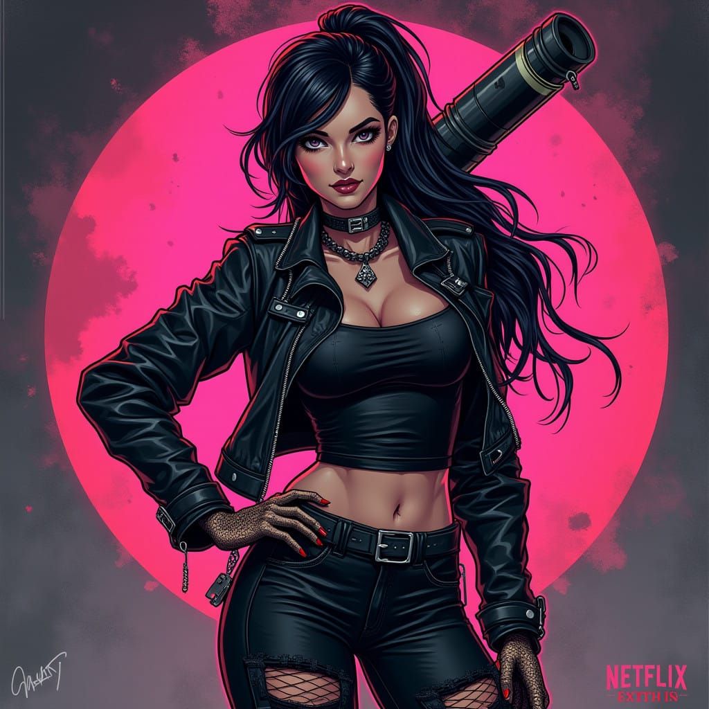 Jinx in Dark, Edgy Cyberpunk Style