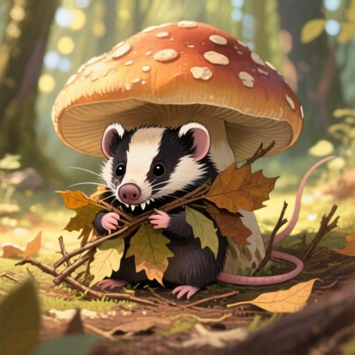 Mouse in Badger Disguise, Storybook Illustration