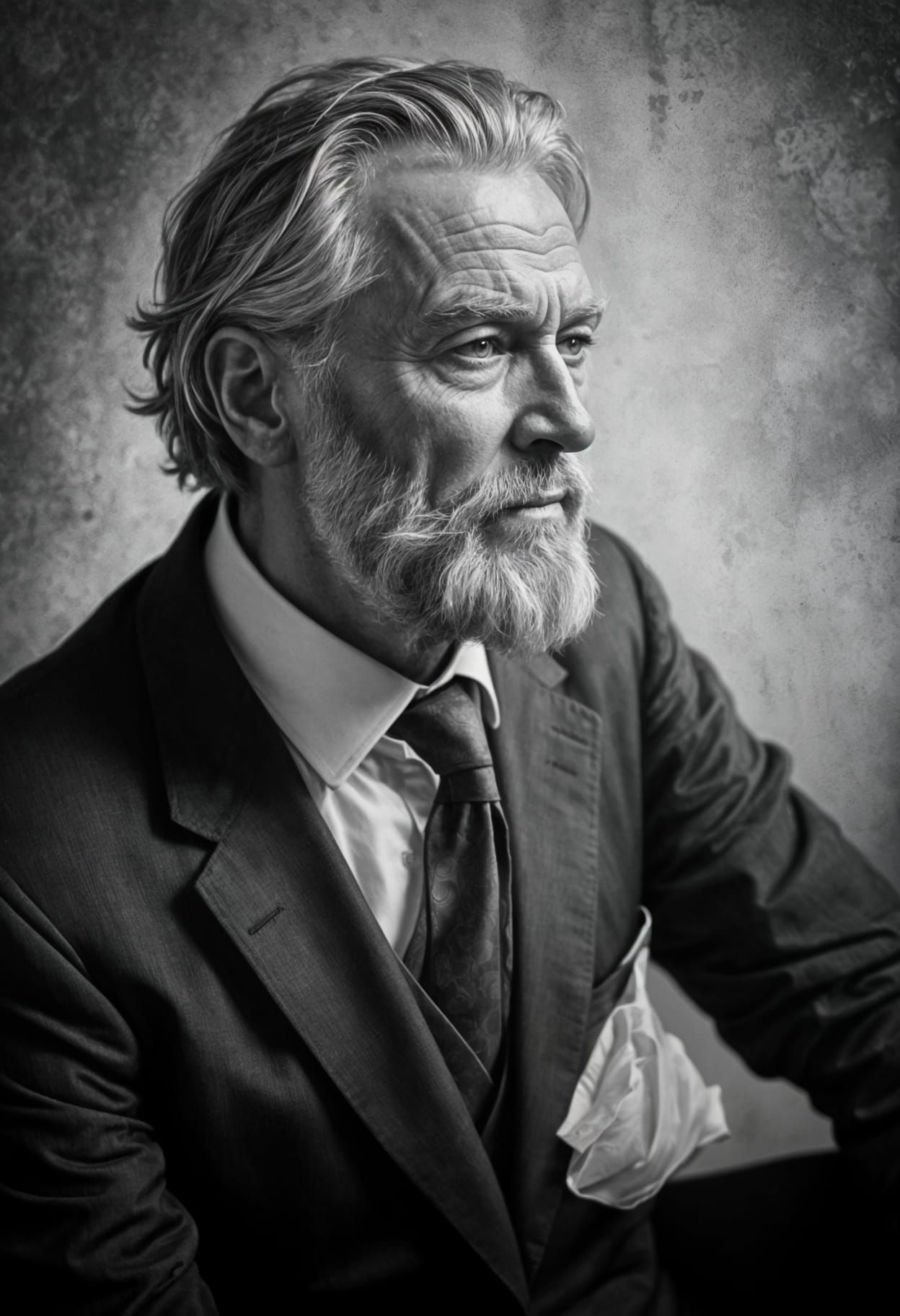 Hyperrealistic Portrait of an Executive Old Man