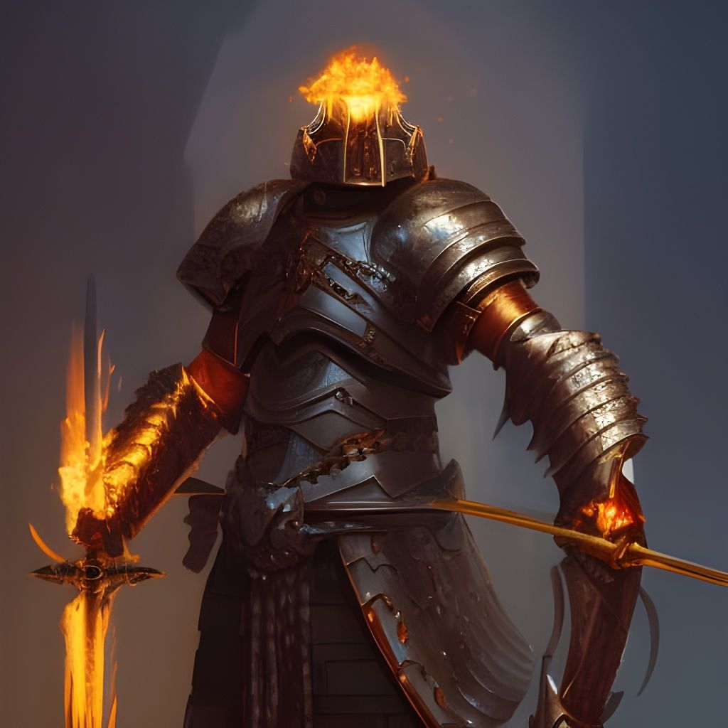 Fiery Sword of the Armored Knight: Concept Art