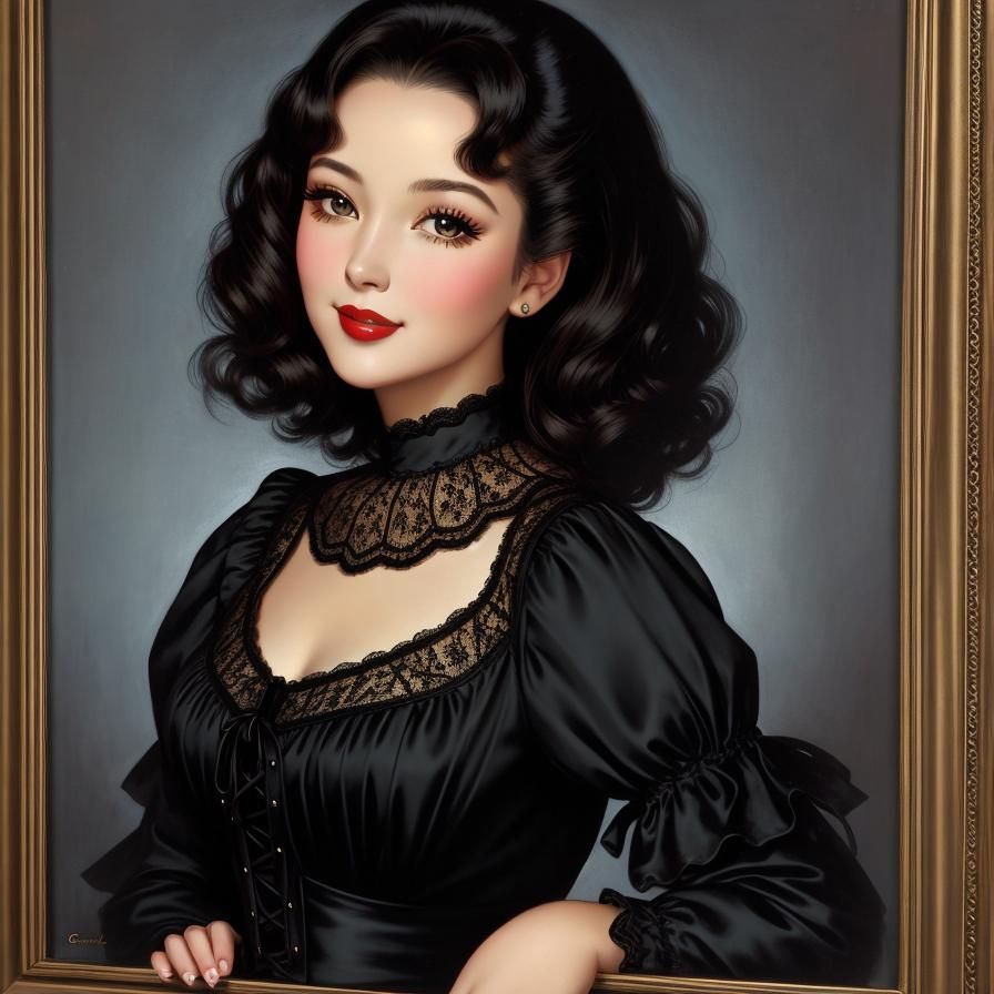 Elegant Portrait in Pin-Up Style
