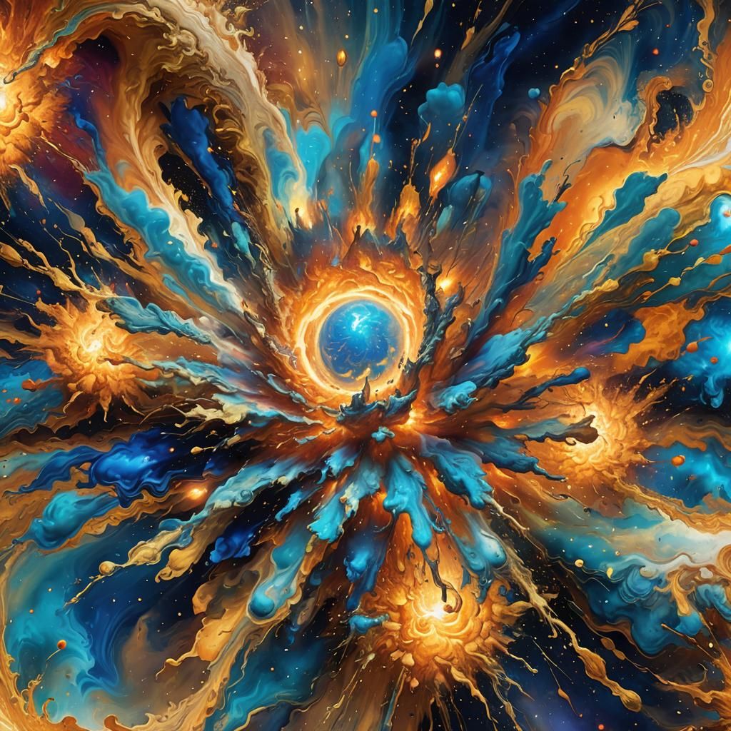 Jupiter Exploding: Abstract Expressionist Space Art