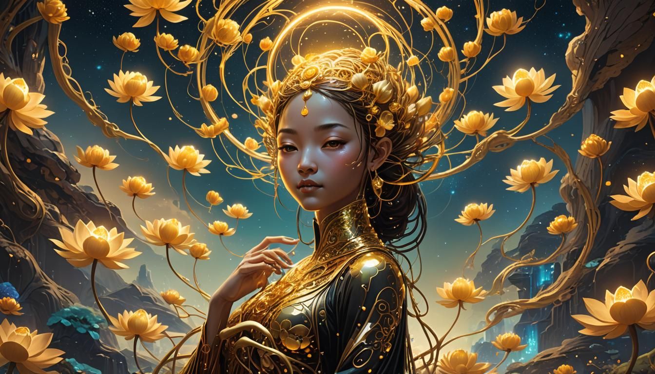 Golden Lotus Fantasy: Eastern-Inspired Concept Art