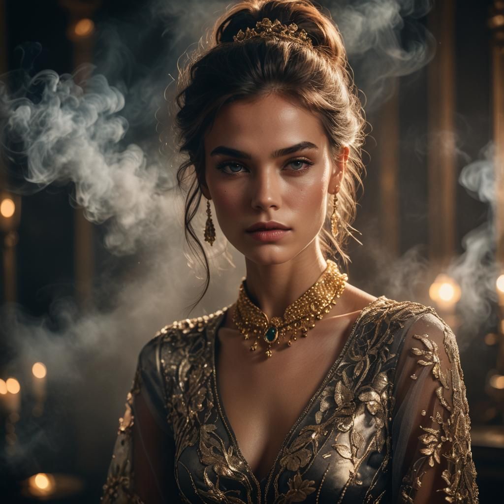 Stunning Fashion Model Portrait in Luxurious Setting