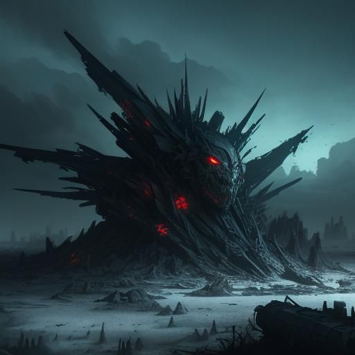 Mutated Spider in Post-Apocalyptic Anime Style