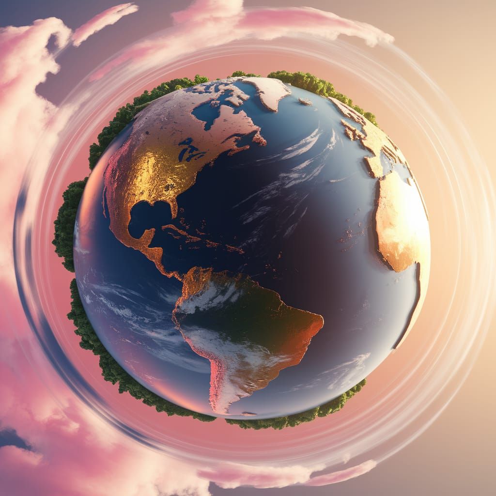 Earth from Space in 3D Render