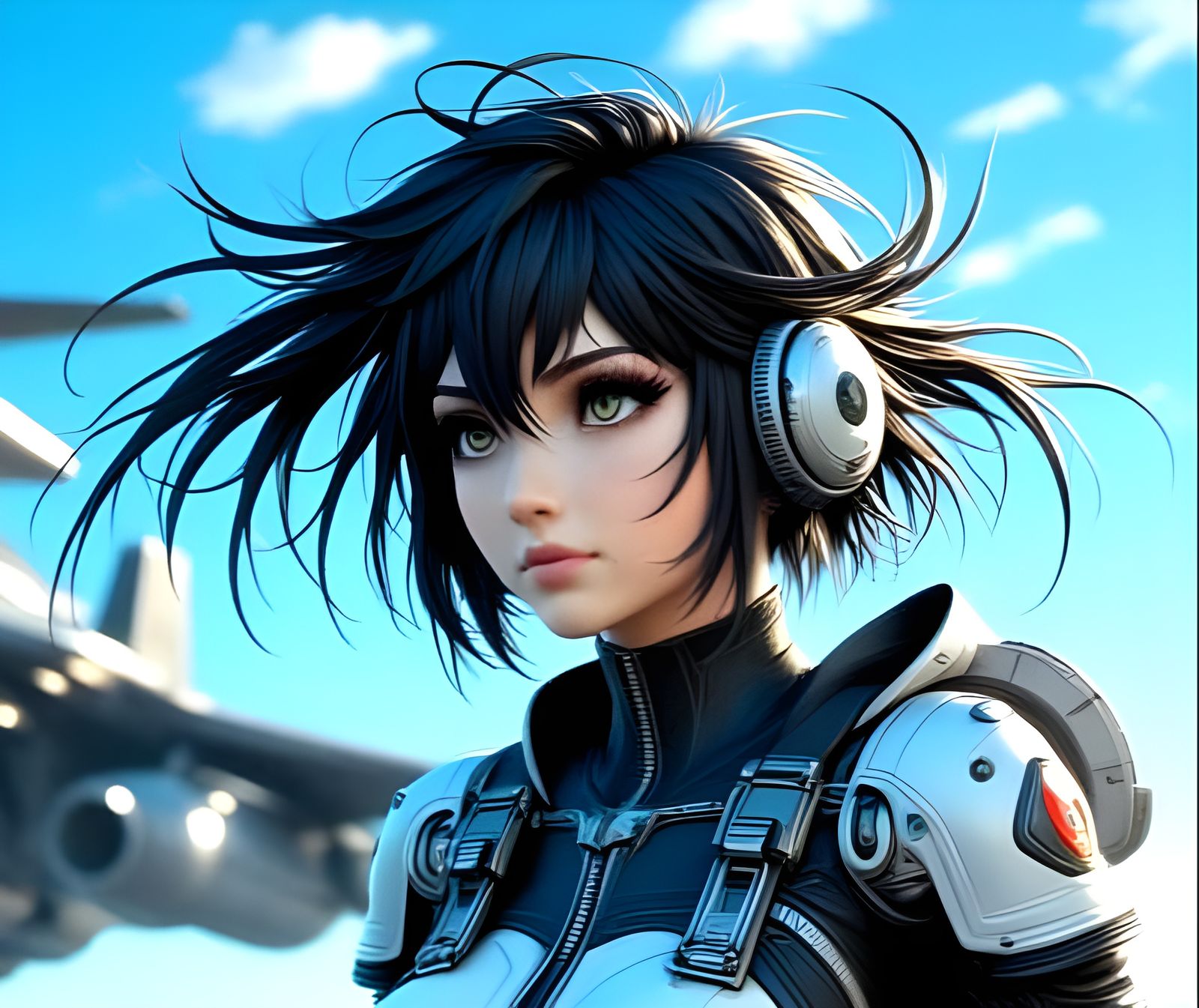 Futuristic Anime Pilot in Star Trek Style Suit