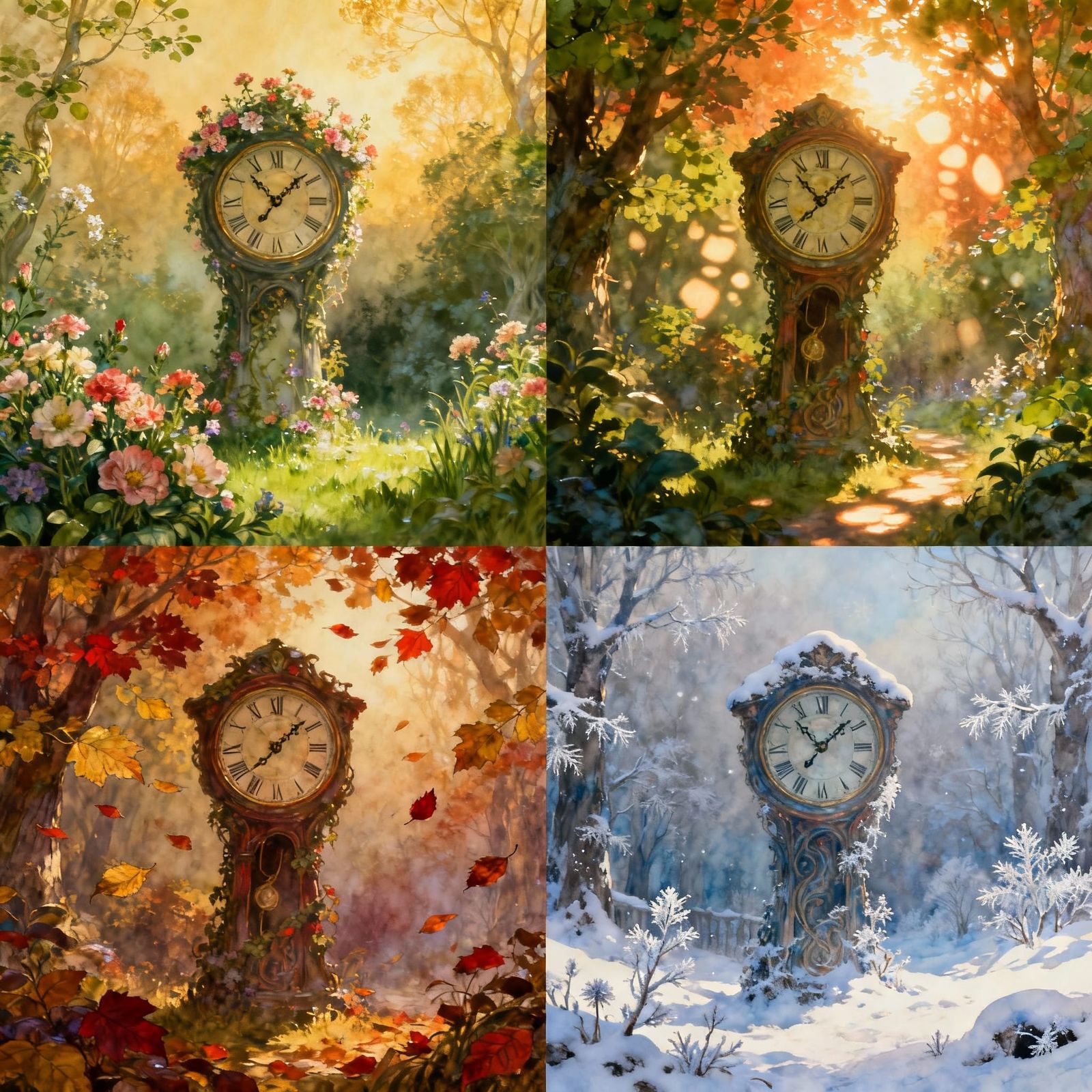 Four Seasons Magical Clock Display