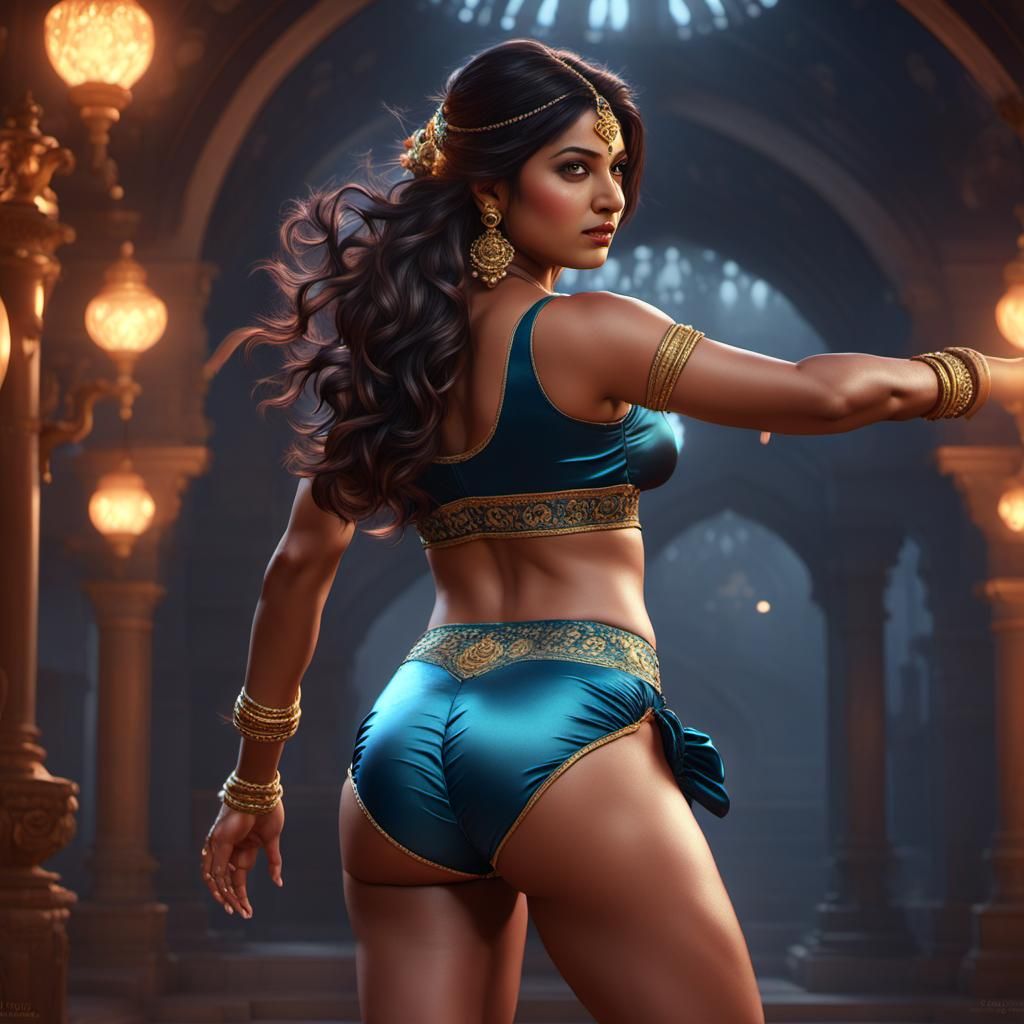 Fantasy Indian Beauty in Dark Fantasy Art Style