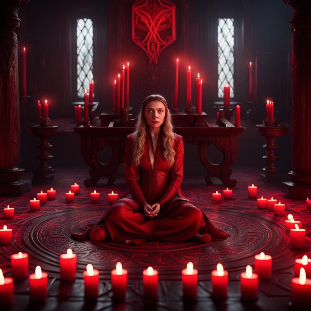 Scarlet Witch Meditation: Detailed Matte Painting