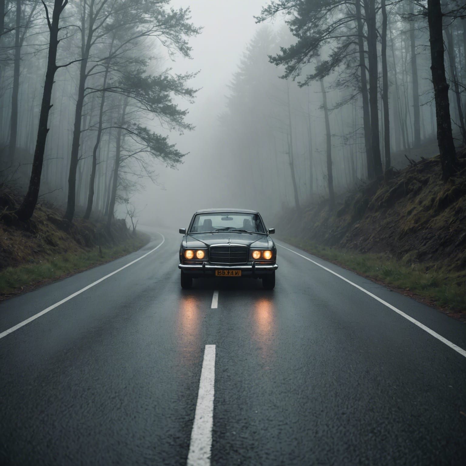Eerie Ghostly Apparition Hitchhiking by Roadside