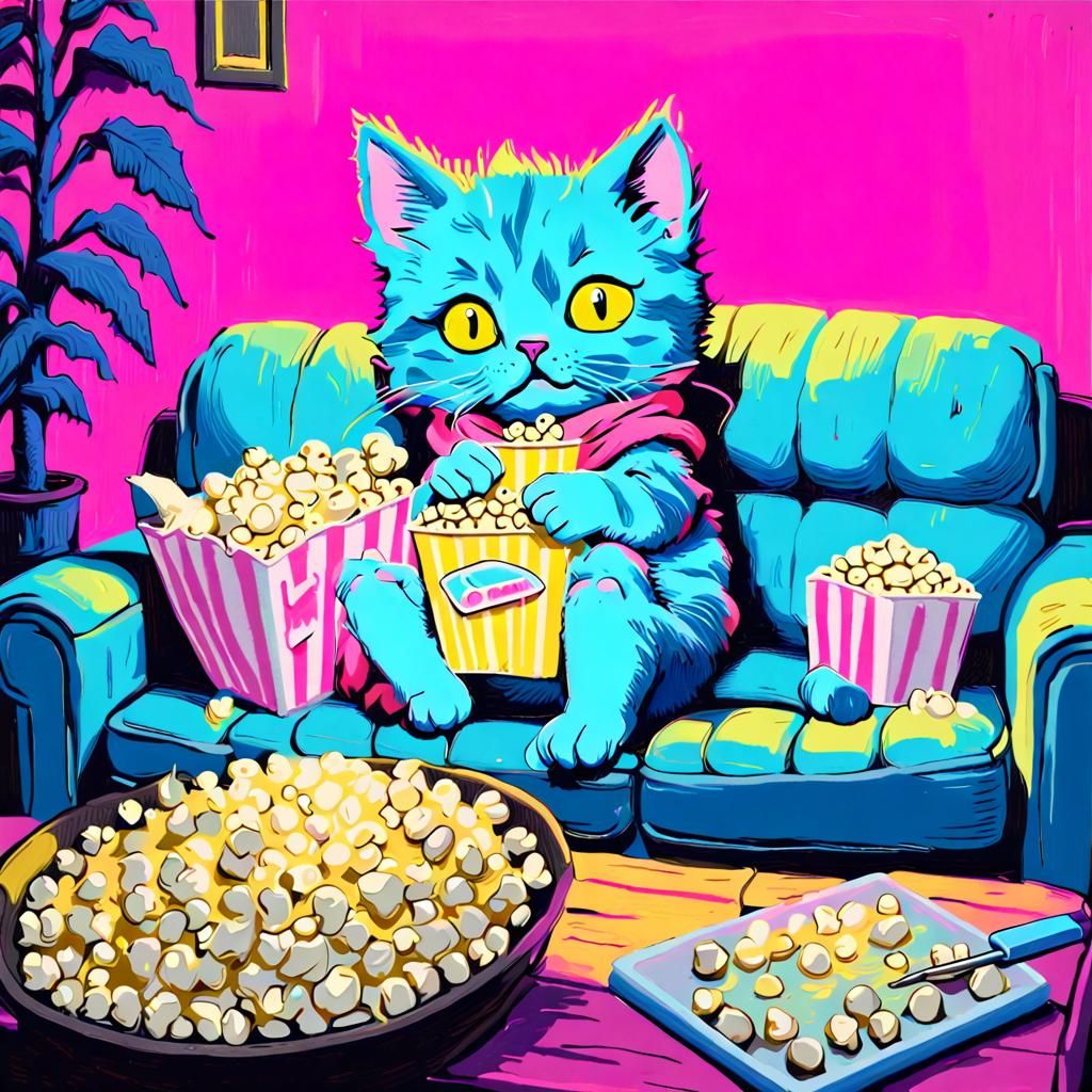 Stoned Cat Weekend: Impasto Blacklight Painting