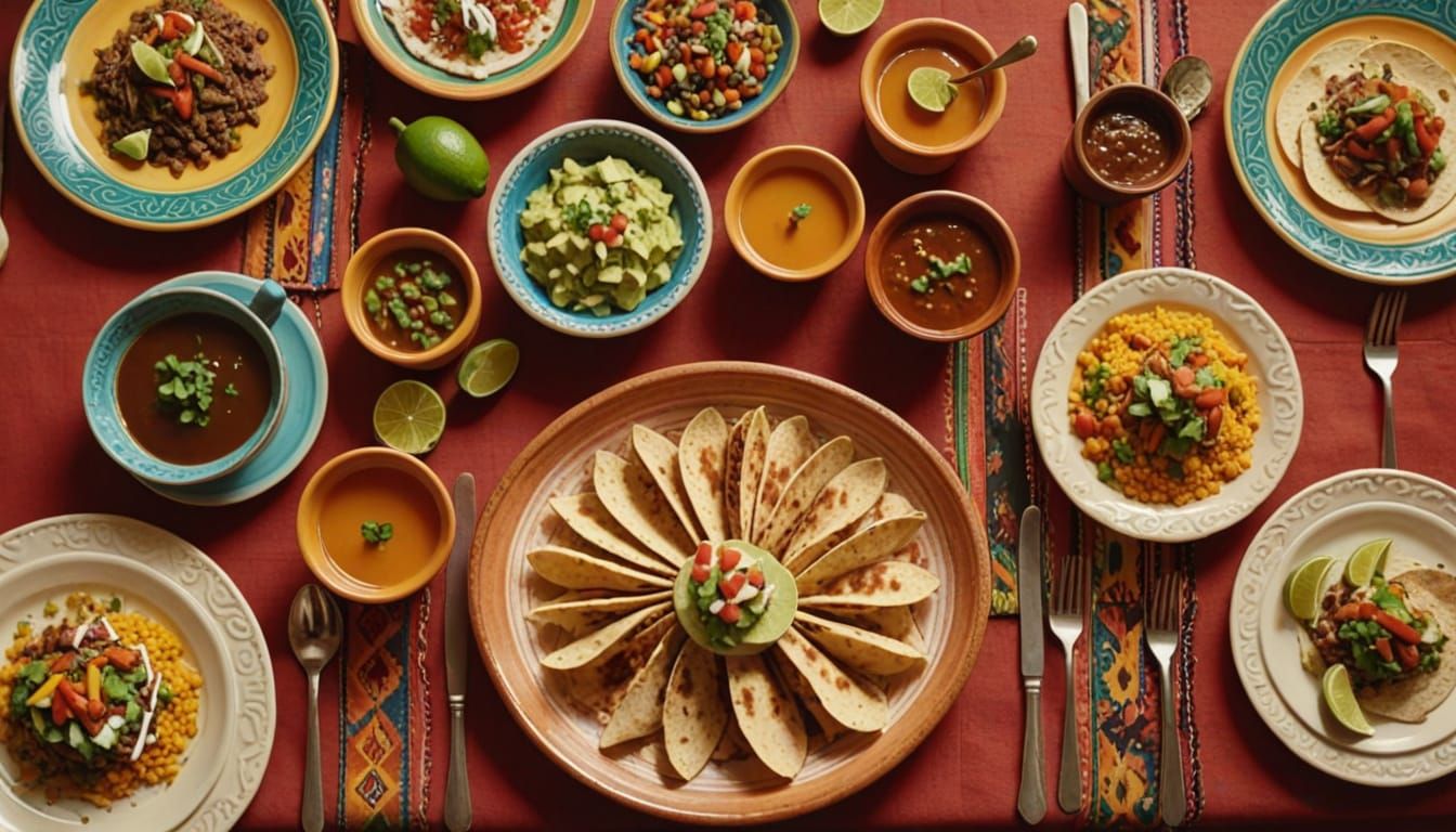 Mexican Dinner Still Life in Oil Painting Style