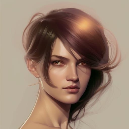 Detailed Portrait of Woman in Art Nouveau Style