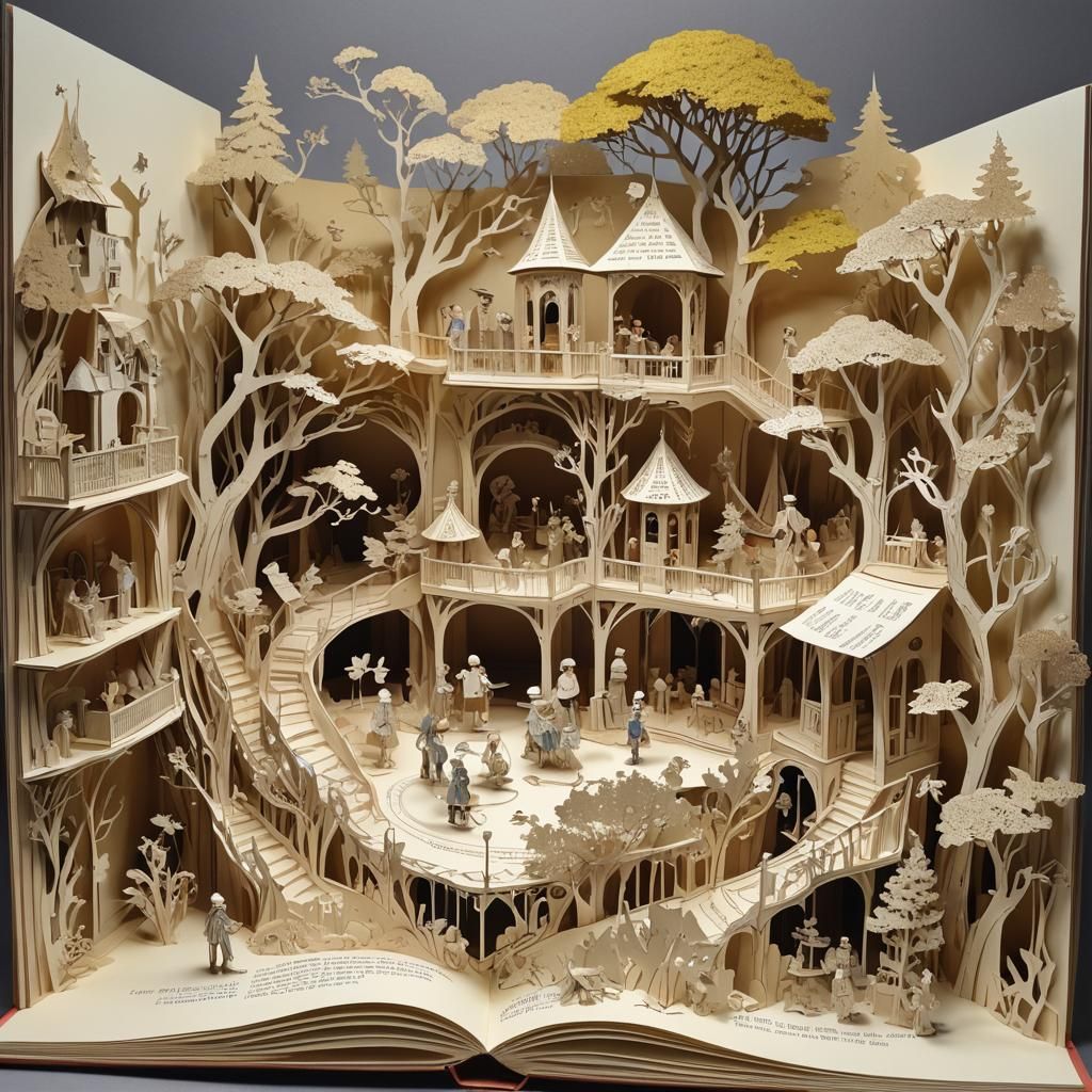 Sculptured Pop-Up Book Art