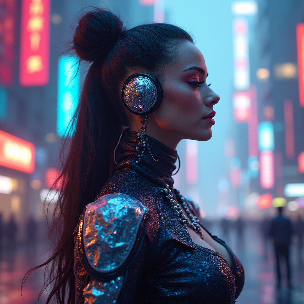 Futuristic Woman in Avant-Garde Fashion