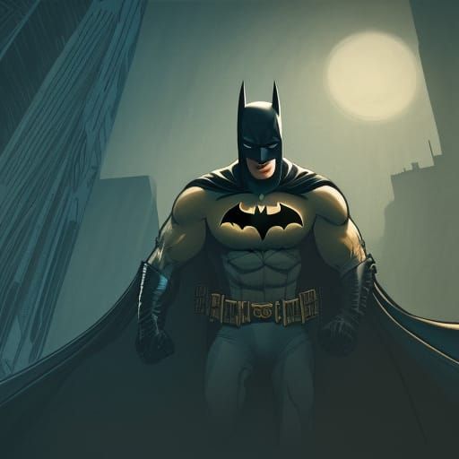 Batman Comic Book Art in a Detailed Style
