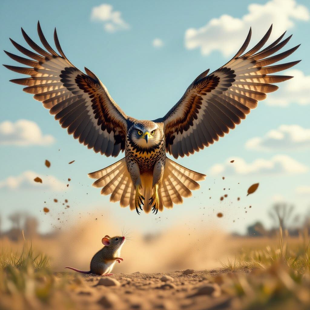 Hawk Diving for Prey in Epic Wildlife Realism