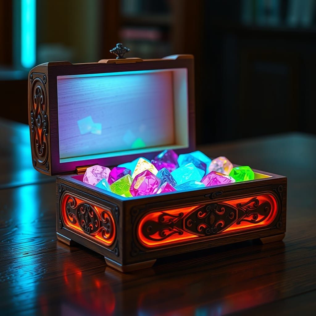 Fluorescent Gems in Cyberpunk Jewelry Box