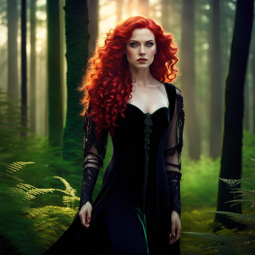 Fantasy Woman in Forest Clearing: 8K Artstation