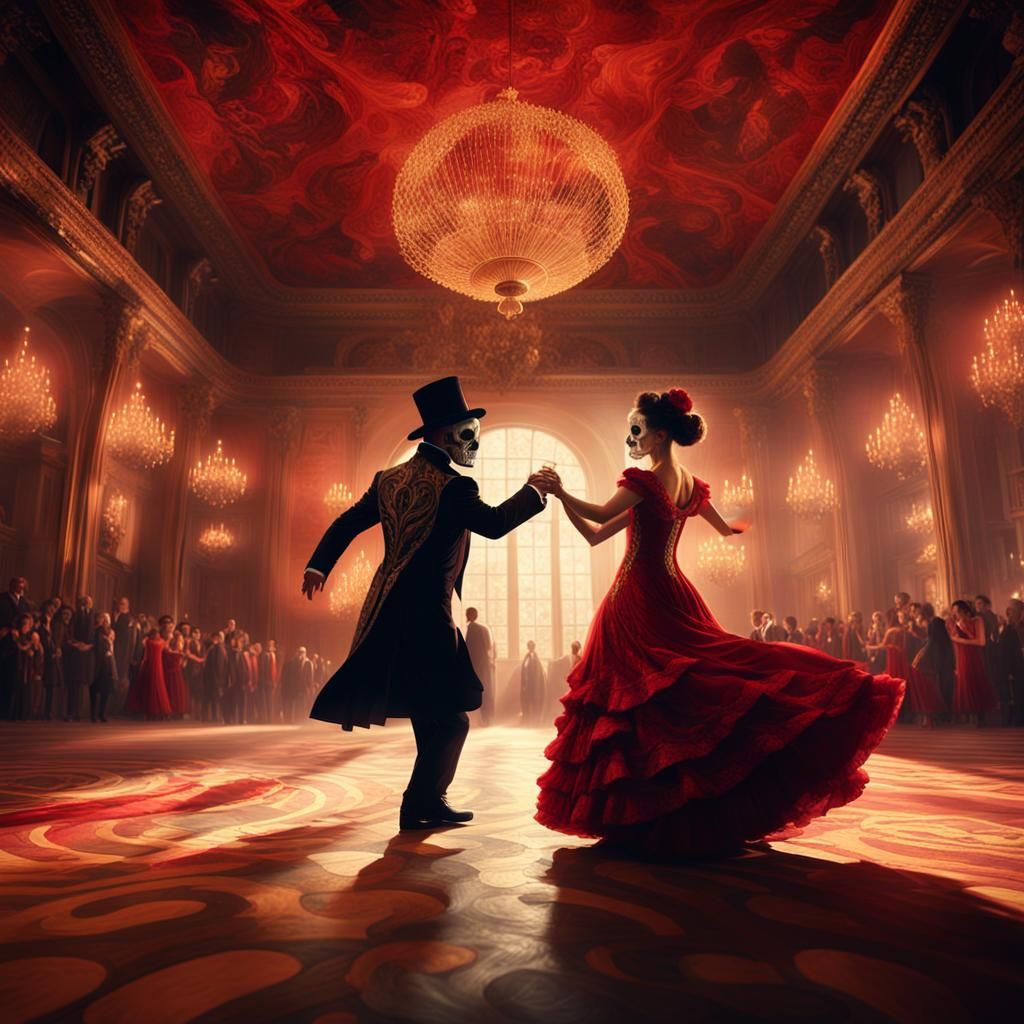 Sugarskull Tango in Grand Ballroom: Digital Matte Painting