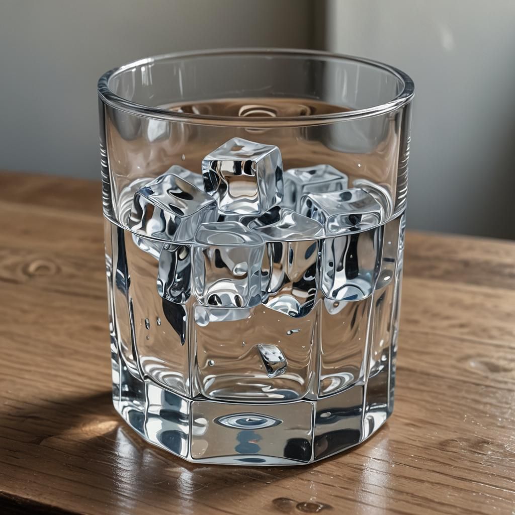 Hyperrealistic Ice Water Still Life