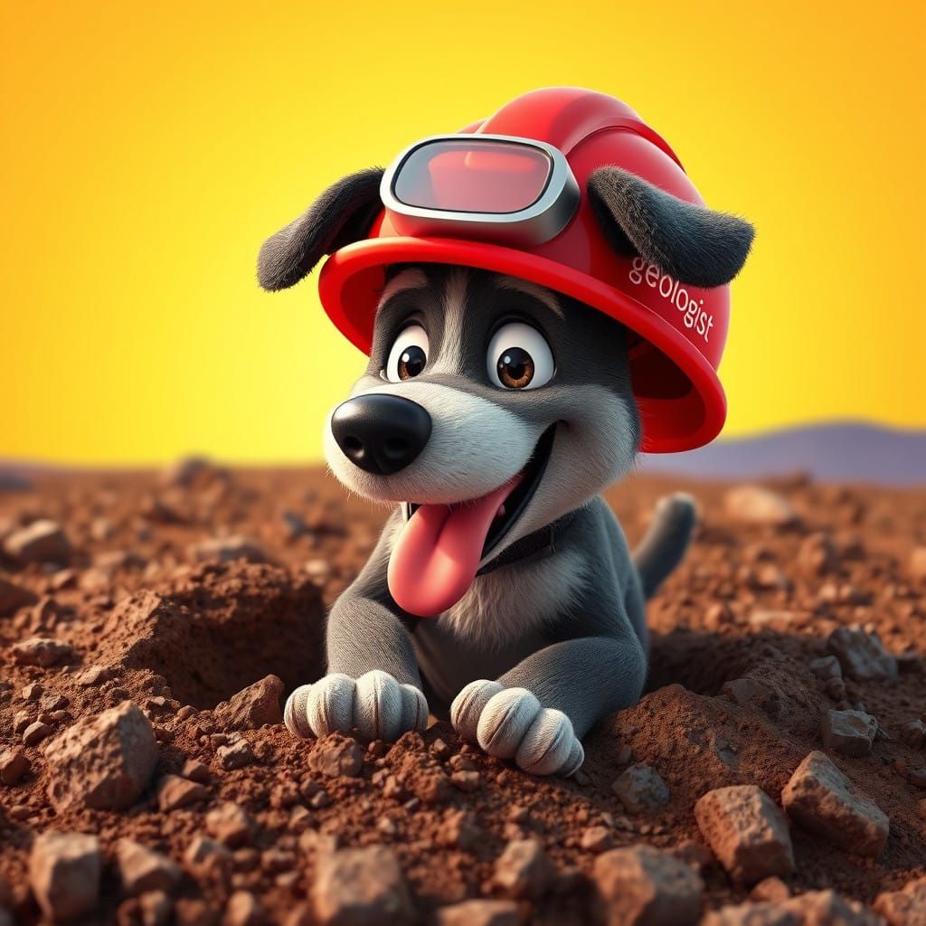 Friendly Bracco Dog Embarks on Geology Dig