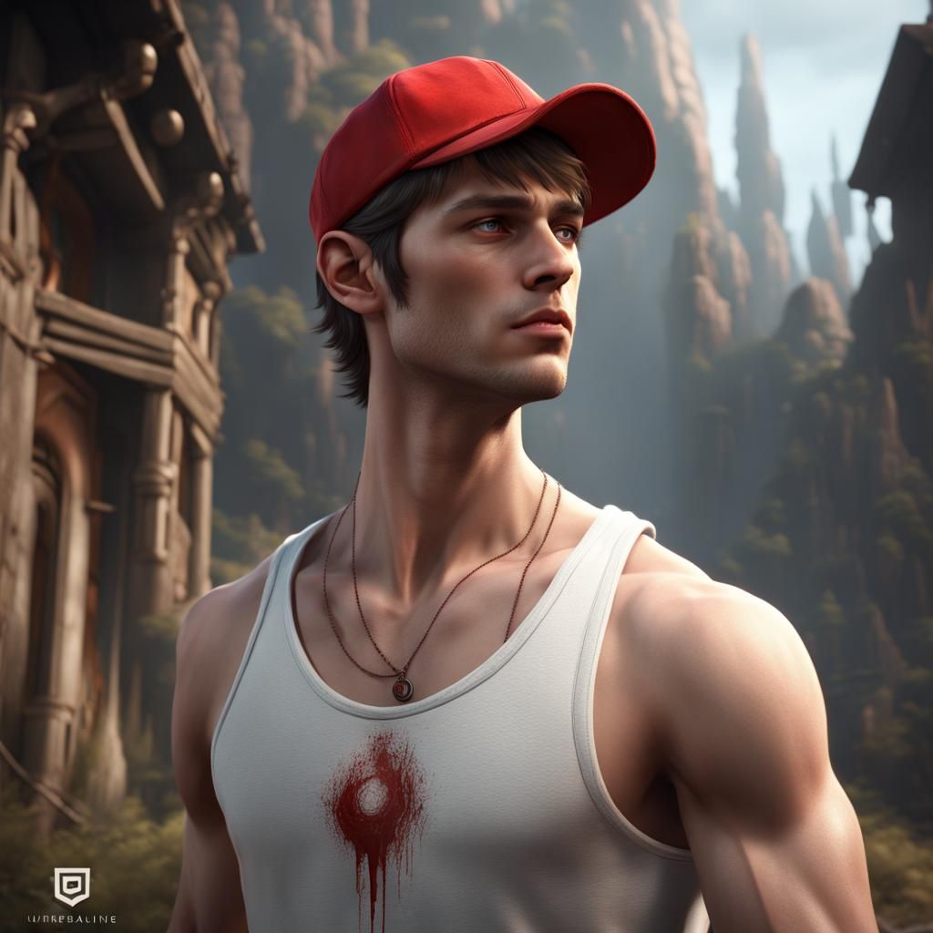 Boy in Red Cap: Detailed Matte Painting