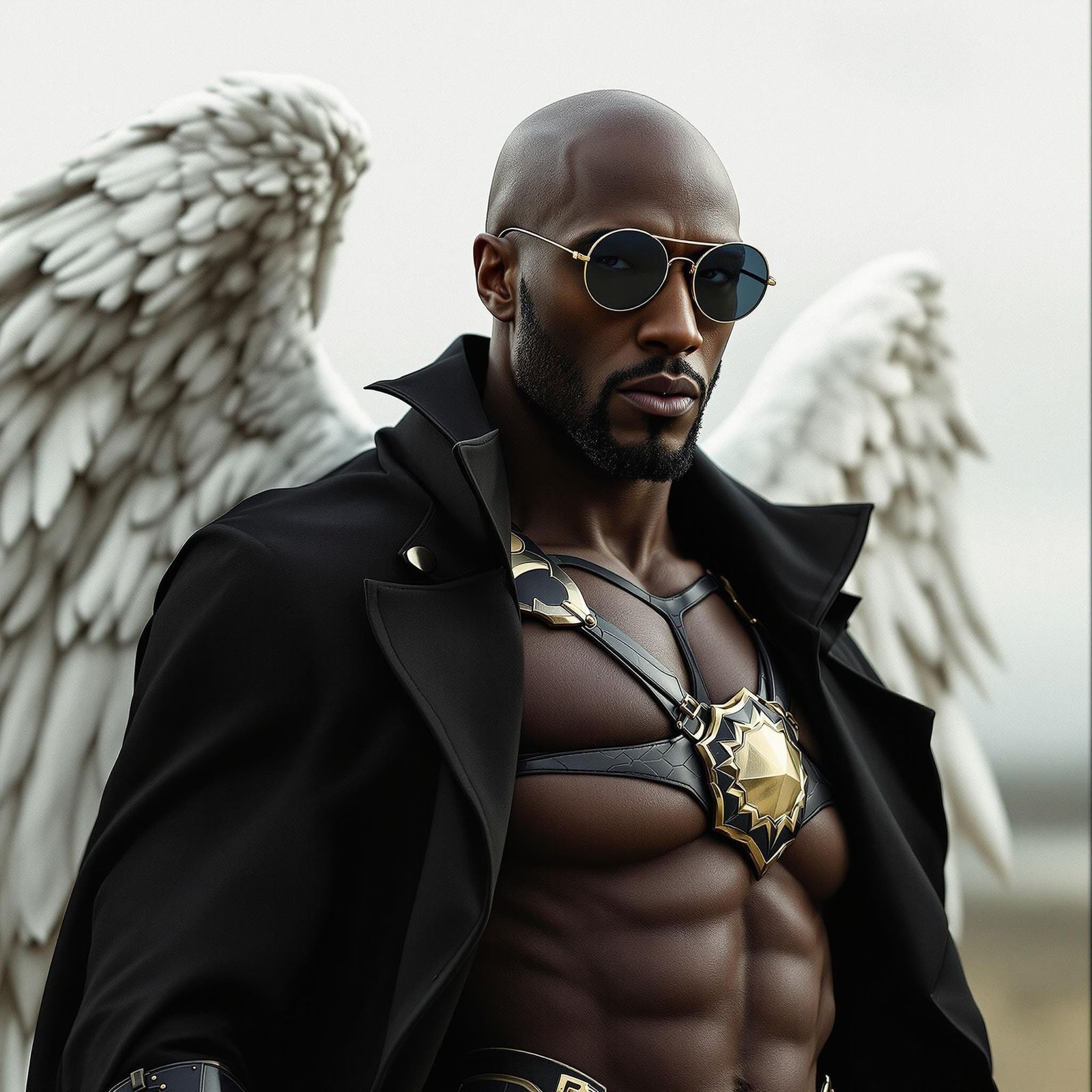 Winged Warrior Angel in Stealth Armor