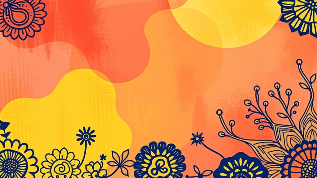 Intricate Zentangle Artwork in Vibrant Coral Hues