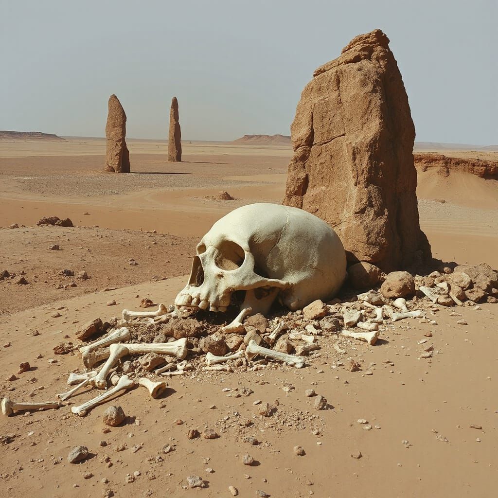 Barren Bonefields Landscape Inspired by Beksiński