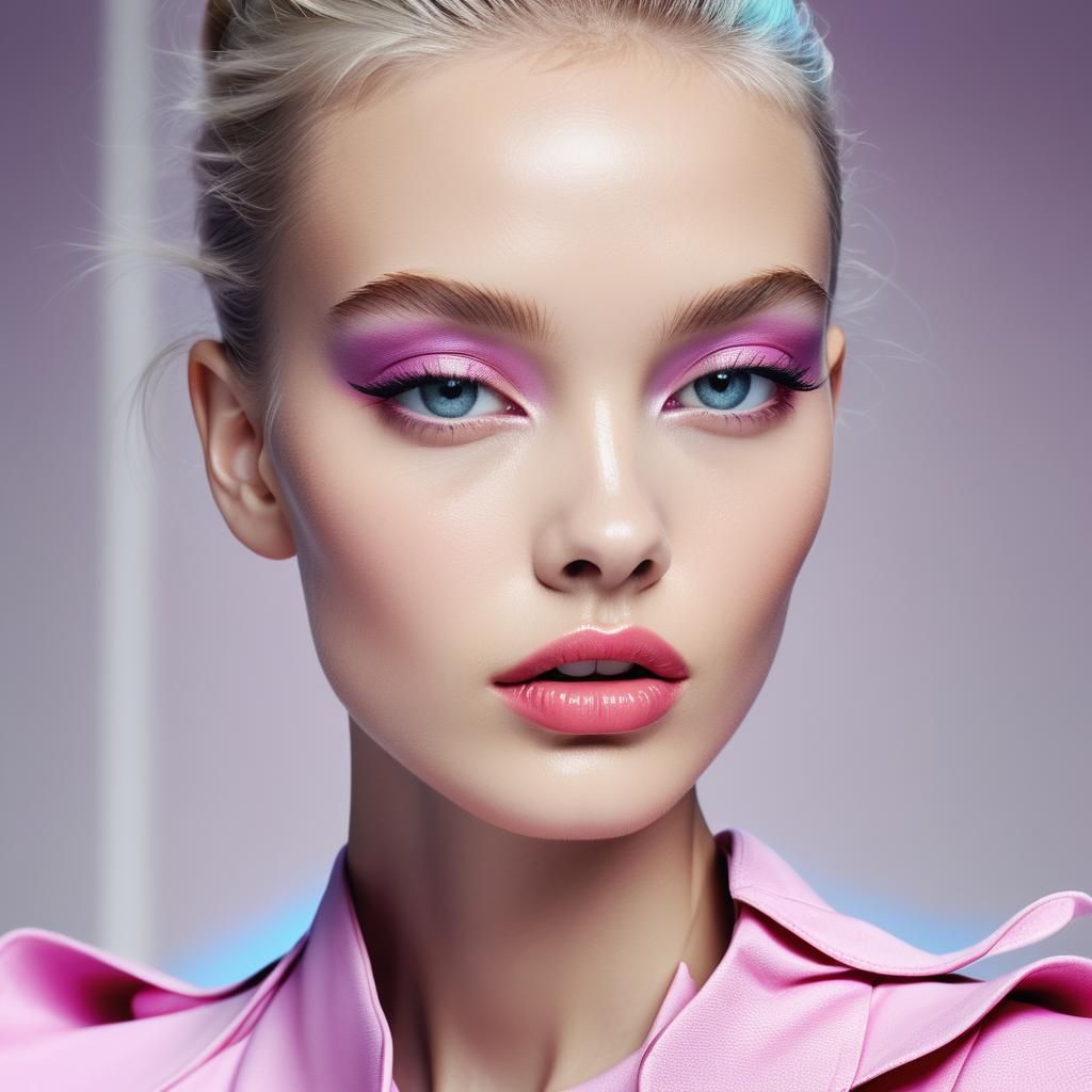 Glamorous Fashion Model Portrait in Vogue Style