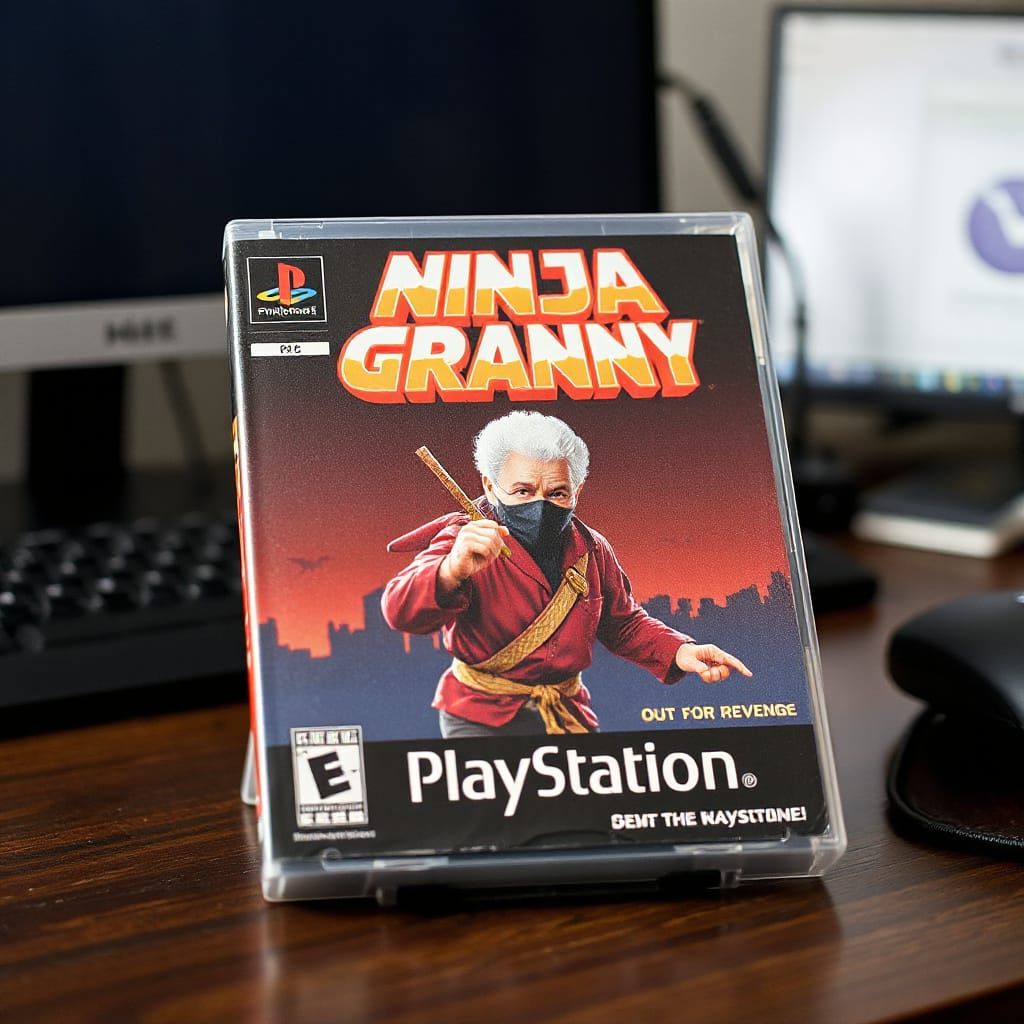 Ninja Granny: Retro Pixel Art Video Game Advertisement
