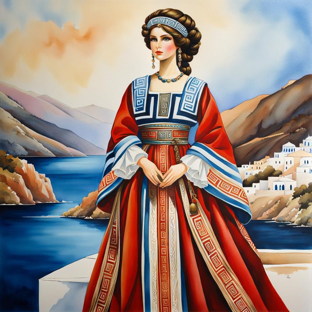 A doll wearing a Greek traditional costume