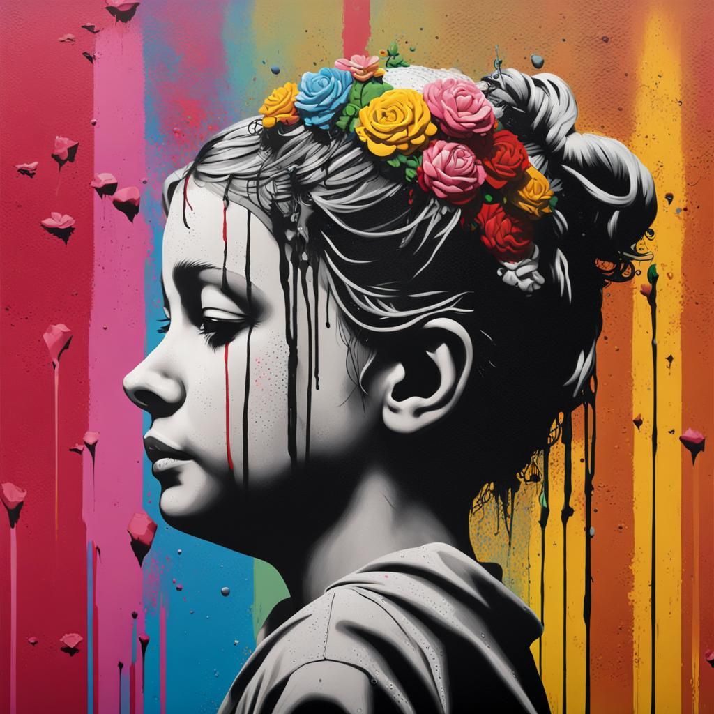 Banksy-Style Mural: Life is Beautiful in Graffiti