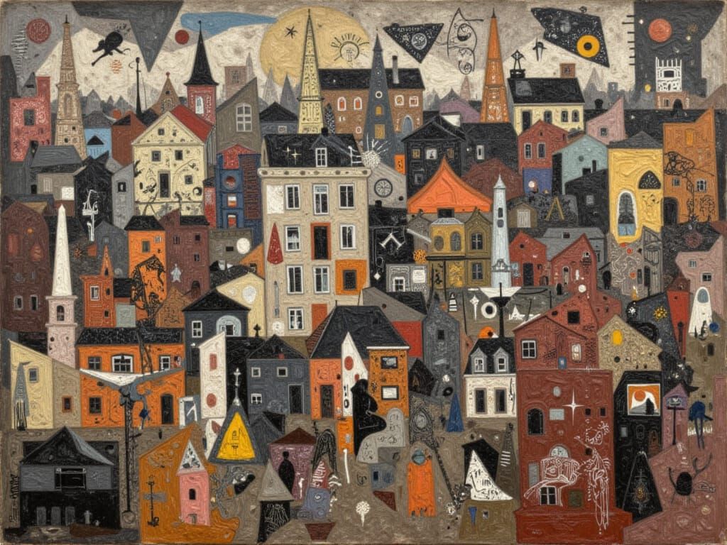 <lora:MX ArtMetallics:1.0> <lora:IQ Optical Trance:1.0> <lora:UMK Urban Sprawl:1.0> <lora:RNG Still Human:1.0>